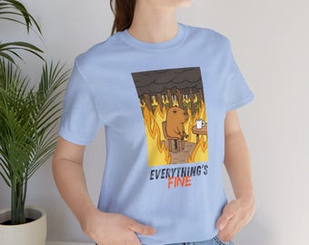 Camiseta "Tudo Bem com Capivara" | Camiseta com Estampa de Meme Divertido | Presente para Caos Sarcástico