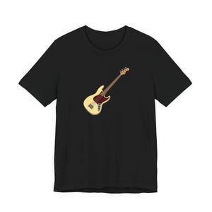Jazz Bass Guitar T-Shirt | Fender J-Bass Illustration Tee | Bassist Gift Music Lover image 2