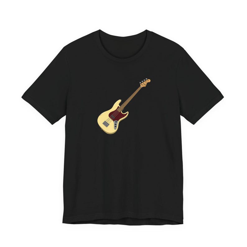 Jazz Bass Guitar T-Shirt | Fender J-Bass Illustration Tee | Bassist Gift Music Lover image 2