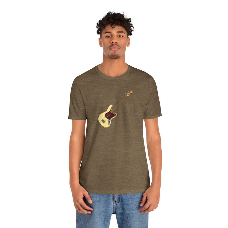 Jazz Bass Guitar T-Shirt | Fender J-Bass Illustration Tee | Bassist Gift Music Lover image 10