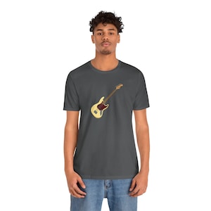 Jazz Bass Guitar T-Shirt | Fender J-Bass Illustration Tee | Bassist Gift Music Lover image 13