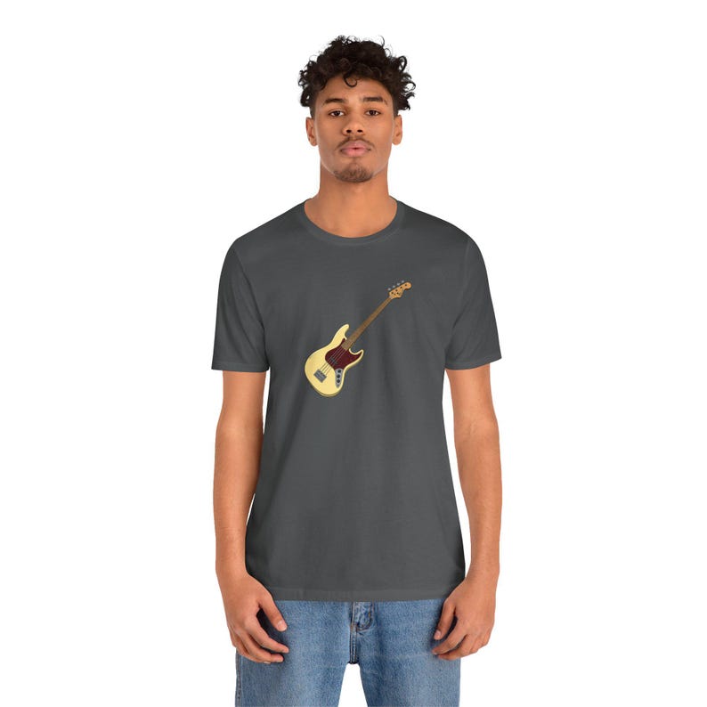 Jazz Bass Guitar T-Shirt | Fender J-Bass Illustration Tee | Bassist Gift Music Lover image 13
