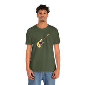 Jazz Bass Guitar T-Shirt | Fender J-Bass Illustration Tee | Bassist Gift Music Lover image 12