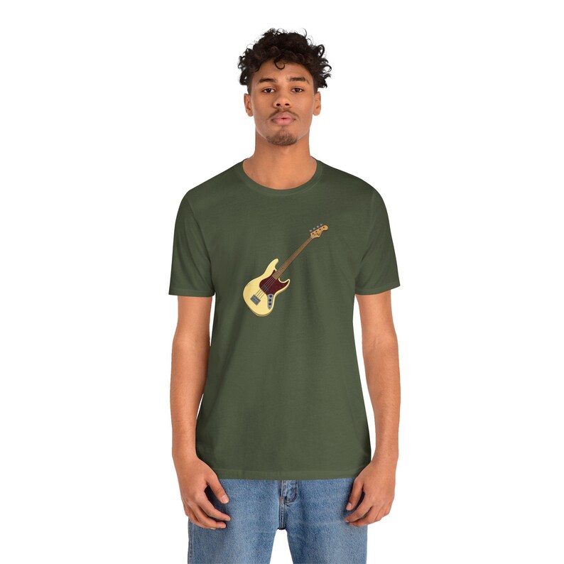 Jazz Bass Guitar T-Shirt | Fender J-Bass Illustration Tee | Bassist Gift Music Lover image 12