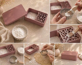 Recipiente para fécula de maíz, ideal para decorar galletas, arcilla polimérica, fondant y pasta de azúcar.