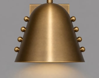 Mid Century Sconce| Plug In Wall Sconce, Brass Wall Sconce, Modern Wall Lamp, Unique Wall Light, Plug In Sconce Lighting Fixture