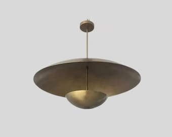 Modern mässingshängelampa, taklampa i mitten av århundradet, minimalistisk guldkupolkrona, skandinavisk hängande lampa för heminredning