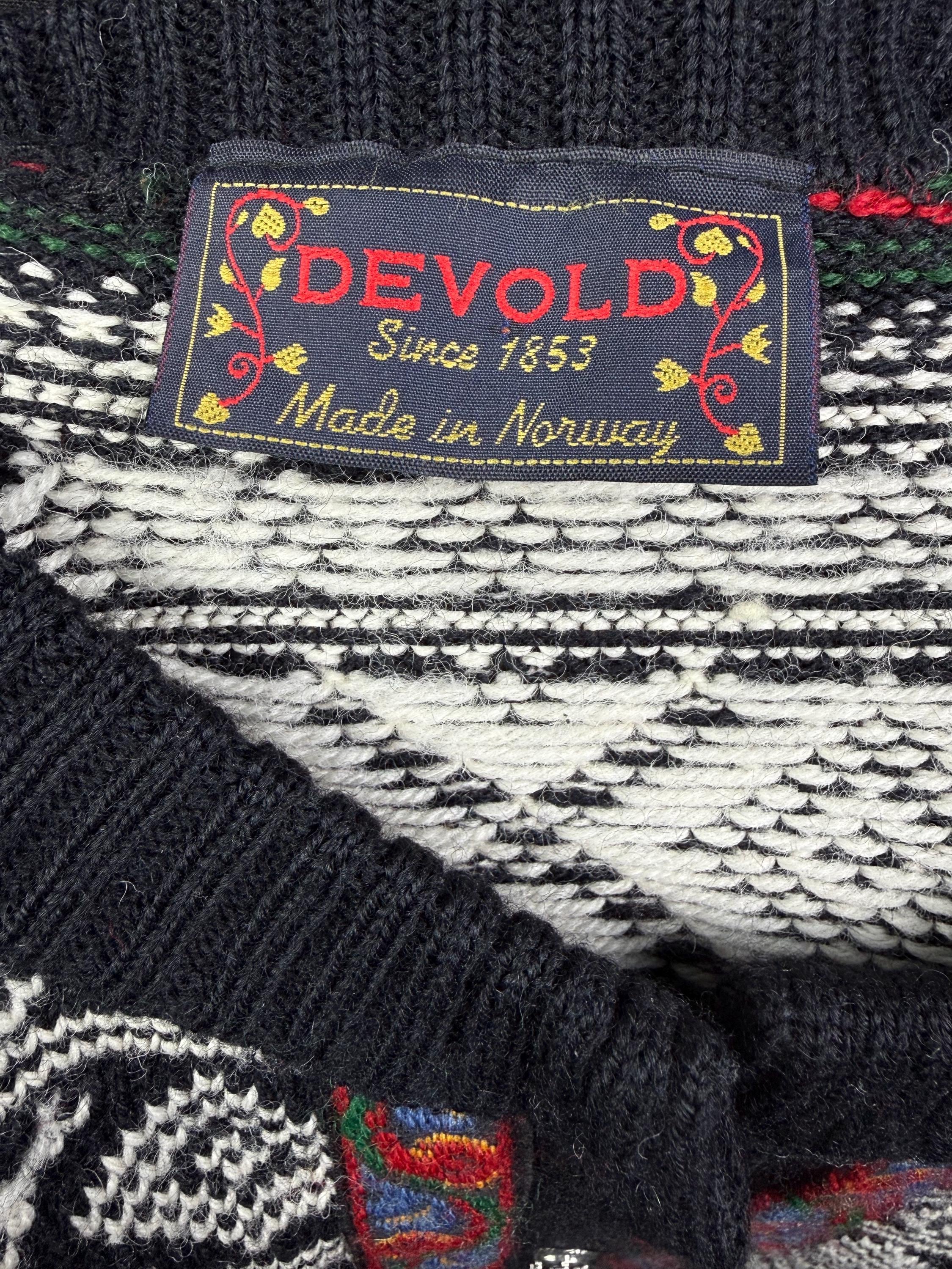 Devold Norwegian Wool Sweater Vintage Nordic Cardigan Mens L Fair 