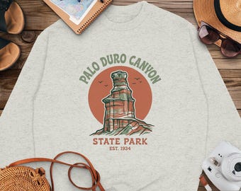 Sudadera con capucha y cuello redondo del faro del cañón de Palo Duro, estilo retro del parque estatal de Texas