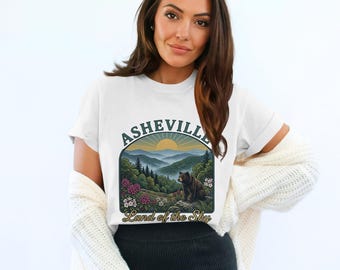 Asheville Land of the Sky Bear T-Shirt, Vintage Mountain Graphic Tee