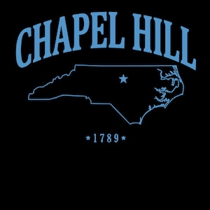 Chapel Hill North Carolina Shirt | Vintage Carolina Blue NC State Map | Comfort Colors 1717 image 5
