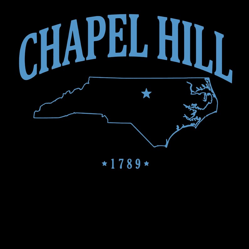 Chapel Hill North Carolina Shirt | Vintage Carolina Blue NC State Map | Comfort Colors 1717 image 5