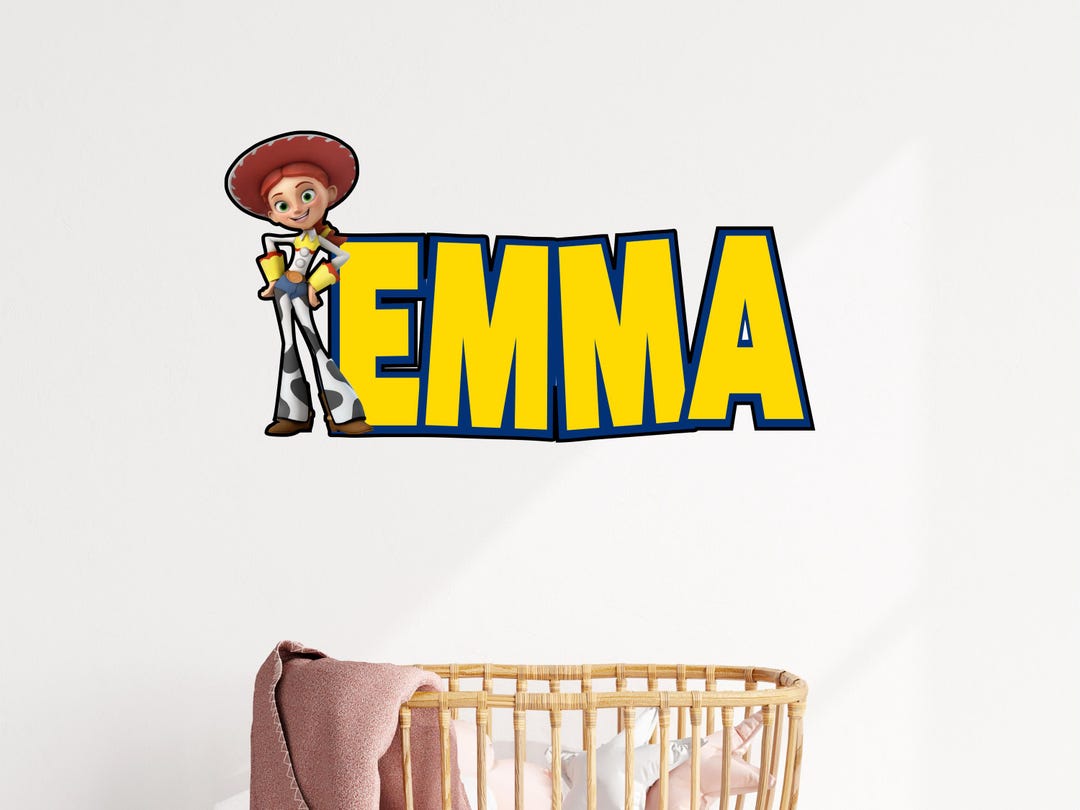 Personalized Kids Name Sign, Wooden Wall Decor With Girl Cowboy, Toy ...