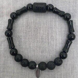 Semi-Precious Black Obsidian Aromatherapy Bracelet – One of a Kind
