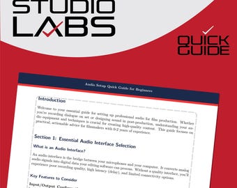 StudioLab Audio Setup Quick Guide: Master Audio Interfaces, Mics & Monitoring for Film (PDF Download)