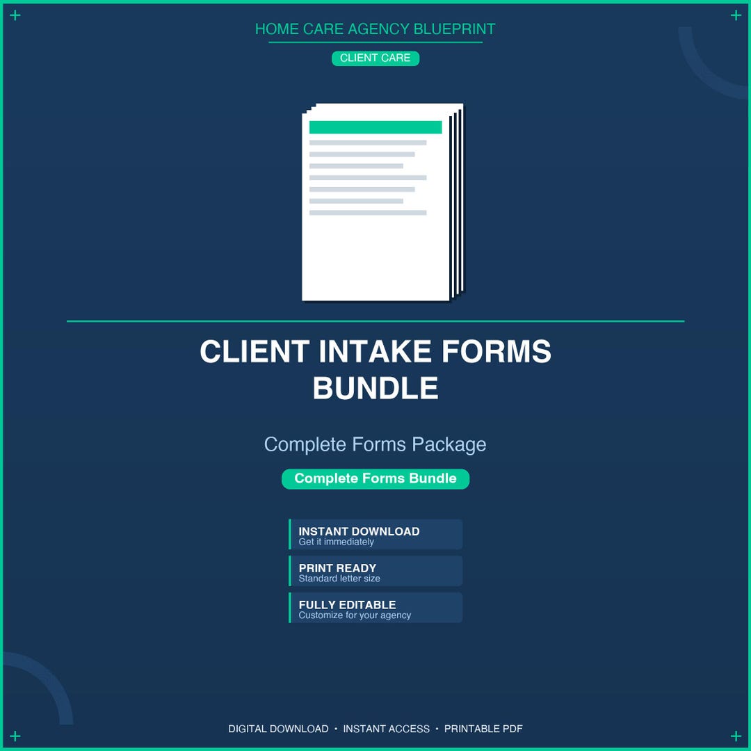 Home Care Client Intake Forms Bundle New Patient Assessment Template ...