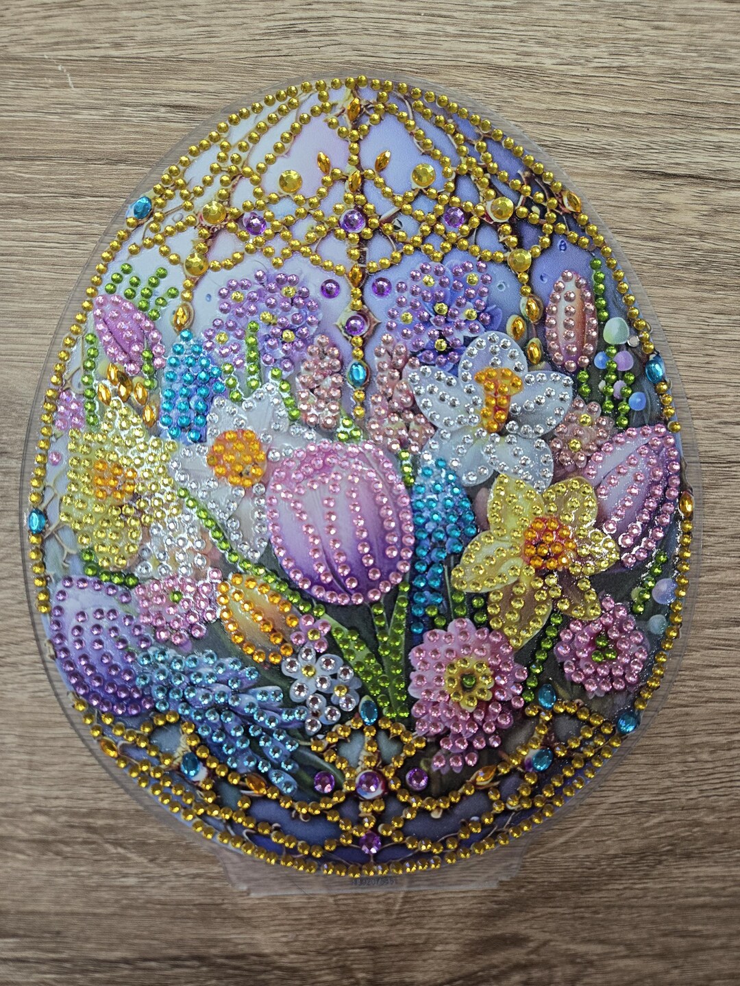 Completed Plastic Easter Egg, Diamond Art With Stand. - Etsy