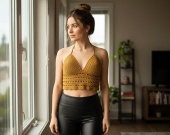 Crochet Bralette Mesh Top Pattern (PDF Download)