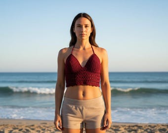 Crochet Crop Top Pattern Basic Bralette Crochet Top Summer Festival Top PDF Download