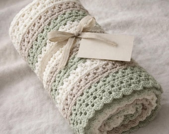 Simple Baby Blanket Crochet Pattern Easy Granny Style (PDF Download)