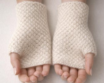 Tunisian Crochet Fingerless Gloves Pattern Textured Mitts (PDF Download)