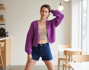 Cloud Cardigan Knitting Pattern Chunky Knit Cardigan PDF Easy Knit Sweater Pattern Cozy Oversized Cardigan