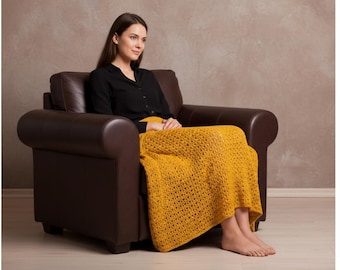 Crochet Blanket Pattern, Crochet Afghan Blanket PDF, Easy Crochet Throw