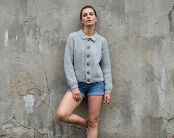 Brioche Knit Jacket Pattern XS-4XL with Pockets (PDF Download)