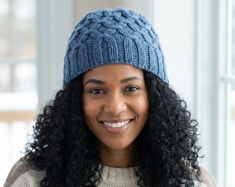 Knitting Hat Pattern Cable Knit Beanie Pattern Pom Pom Hat Winter Knit Hat Chunky Knit Beanie PDF Pattern