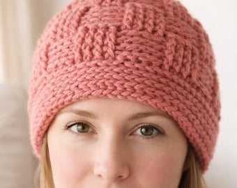 Crochet Beanie Pattern, Basket Weave Hat, Textured Crochet Hat PDF