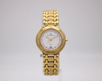 Maurice Lacroix 75416 Schweizer Quarzgoldfarbene Damenuhr mit Datum, Saphirglas und originalem Armband