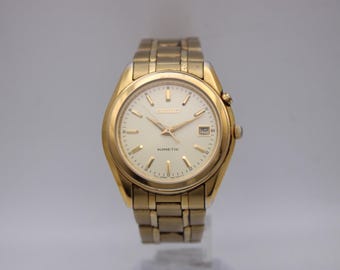 Seiko 5M42-0H20 Kinetic Men's Gold Tone Watch With Date, Vintage
