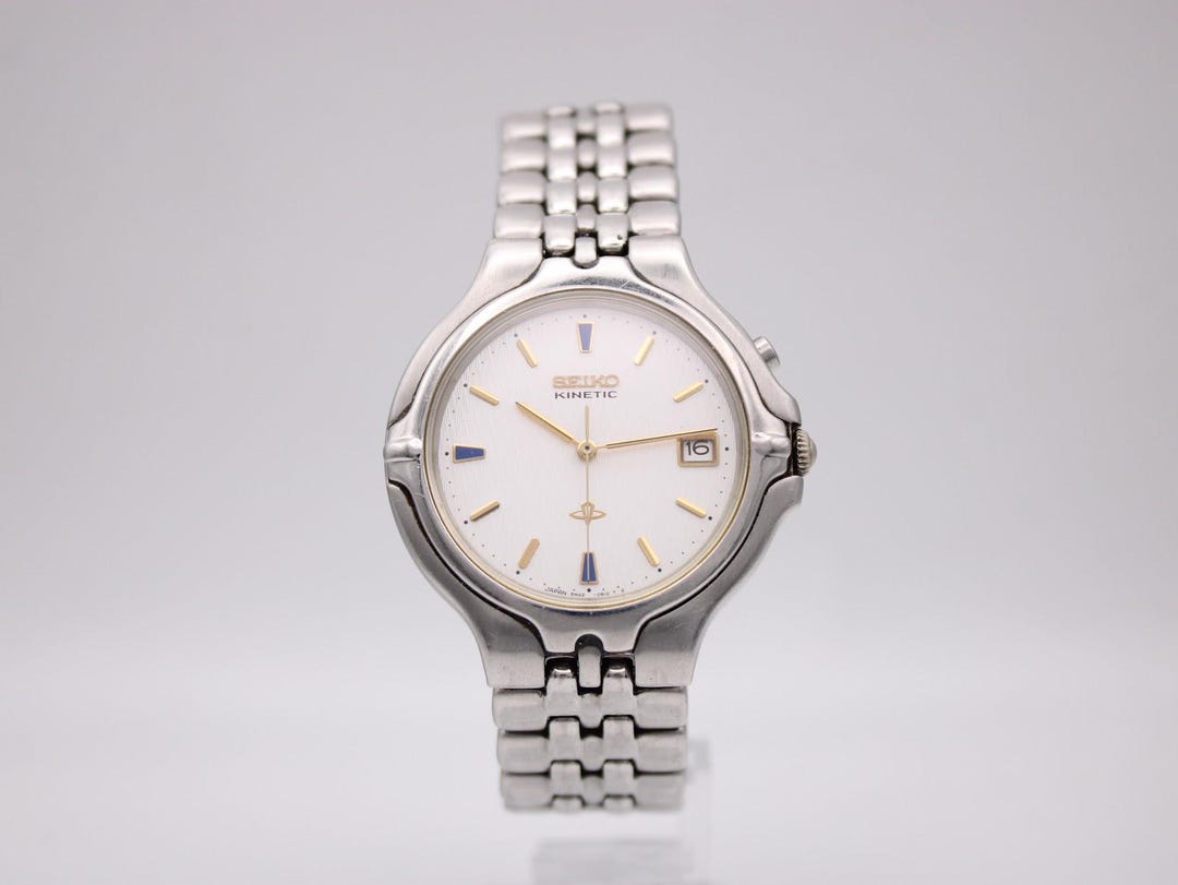 Seiko Kinetic 5m42-0a50 Dress Watch, 39.52mm Stainless Steel