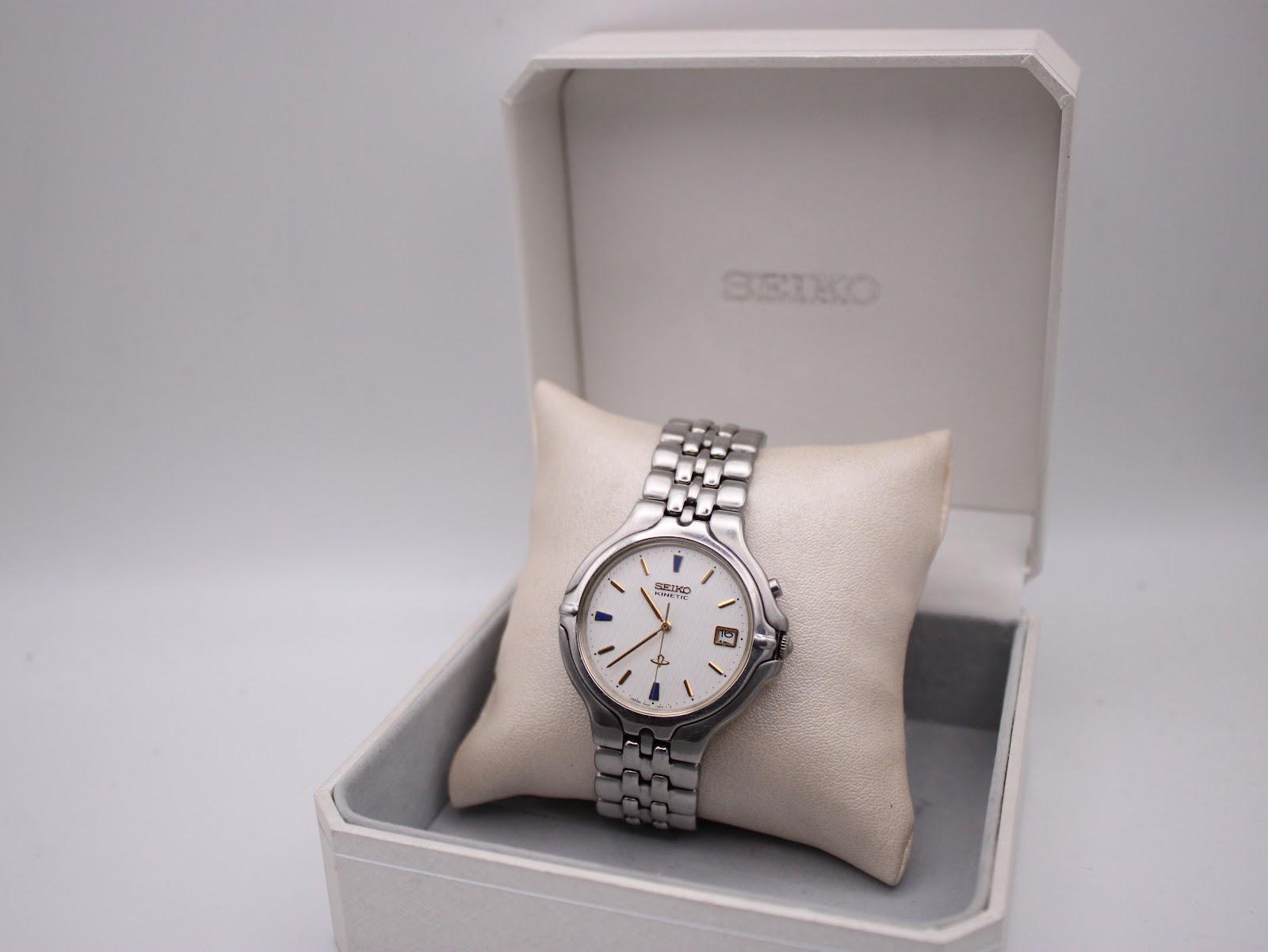 Seiko Kinetic 5m42-0a50 Dress Watch, 39.52mm Stainless Steel