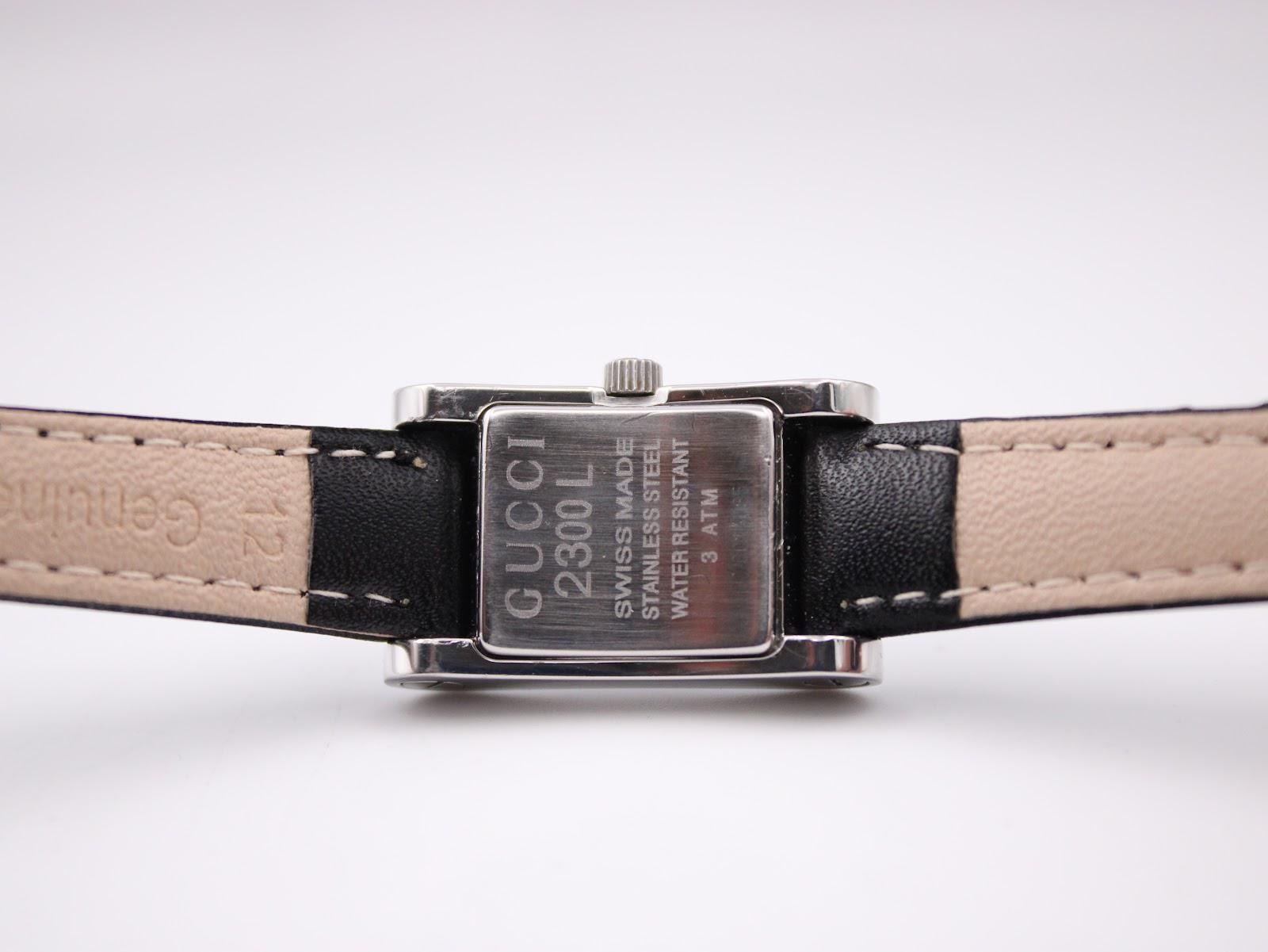 Gucci 2300L Ladies' Swiss Quartz Watch, Minimalist Black Dial