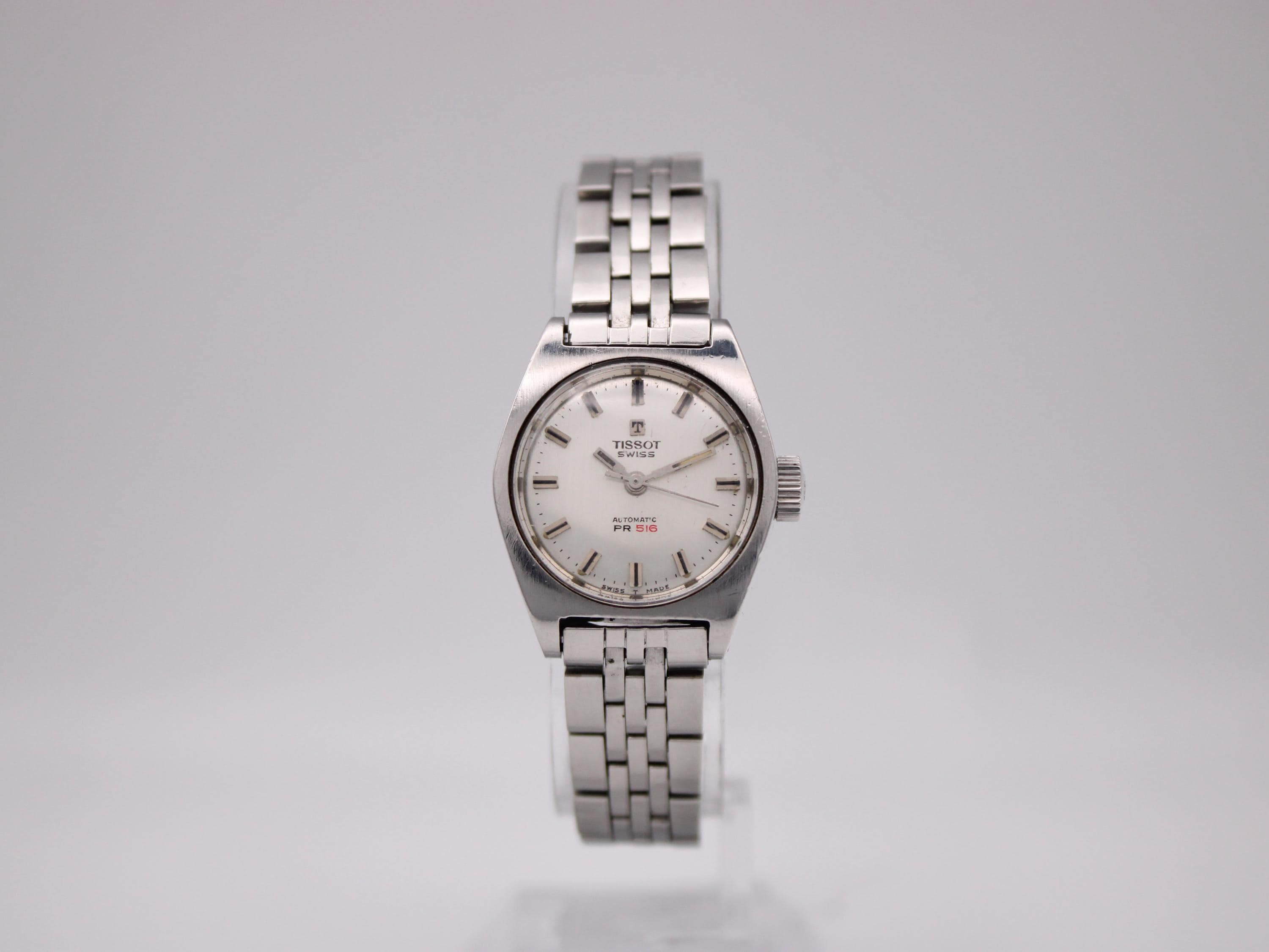 Original Vintage Tissot Navigator PR-516 Stainless steel 24hr dial AS IS TISSOT NAVIGATOR PR-516 AUTOMATIC 24 HOUR MECHANISM ROTATING  main image 4