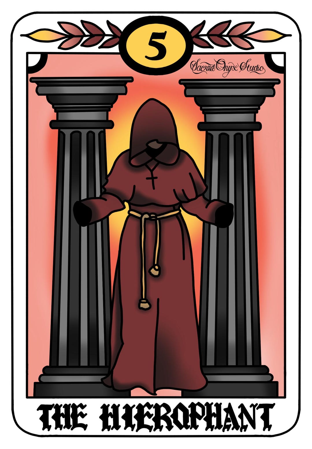 Digital Art Download Tarot Card Number 5 the Hierophant Original ...