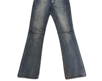 Pepe Jeans Damen Größe 27 Medium Wash Bootcut Jeans Y2K Low Rise Denim