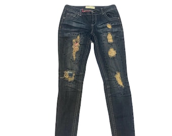 Upcrafted distressed skinny damesjeans – maat 7