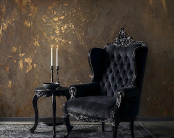 Distressed Gold Texture Wallpaper: Moody Gothic Luxury Wall Mural, Peel and Stick