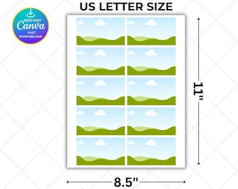 Printable Editable Business Card Template Canva, Double Sided, Printable Drag and Drop Frame, Blank Business Card Design, Digital Download