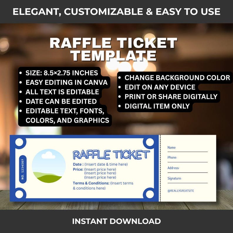 Editable Raffle Ticket Template Printable Fundraiser Entry Tickets editable-raffle-ticket-template-printable-fundraiser-entry-tickets