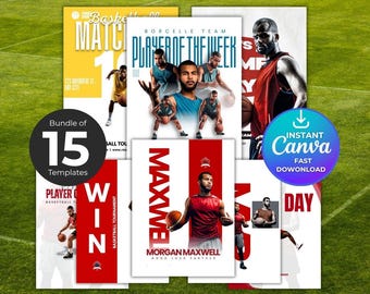 15 Canva-mallar för fotboll | Fotbollsaffischer, sportbanners för seniorer, anpassade kort och examenspresenter för minnen | Sportfotografering