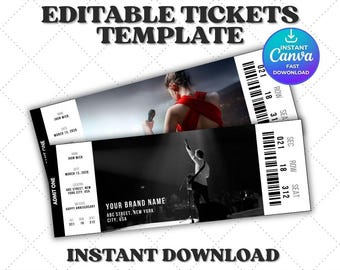 Editable Concert Ticket Template | Music Event Pass (Digital Download)