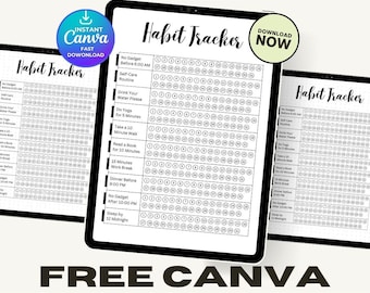 Monthly Habit Tracker Printable, Routine Goal Planner (A4/Letter)