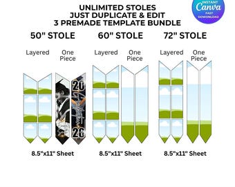 Graduation Stole Template Canva Editable Custom Graduation Sash Template Class of 2026 Senior Stole Printable Grad Stole DIY Design Download