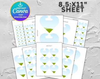 Heart Shape Button Templates – Editable Canva Bundle (1"-6") (Digital Download)