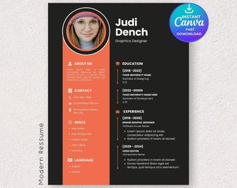 Professional Resume Template Editable in Canva | Modern 3 Page CV | ATS Friendly Resume