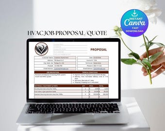 Editable HVAC Proposal Template | Contractor Quote Form | Instant Download | Business Invoice & Estimate Template