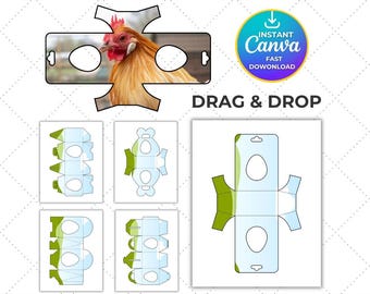 Easter Egg Display Holder Template, Holiday Egg Display, Egg Display Base, Diy Gift Packaging (Canva Editable, Printable)